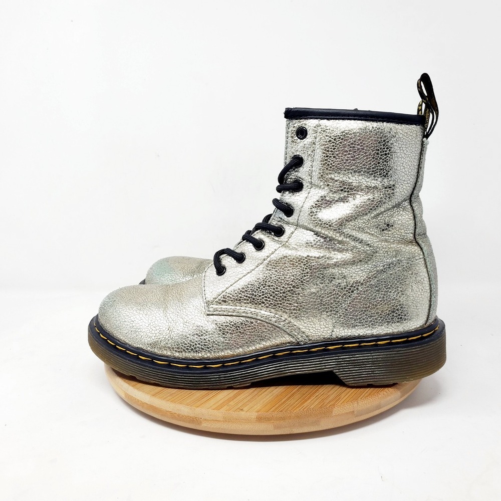 Dr Martens Boots Womens 6 Sparkle Leather 8 Eye Lace‎ Up Punk Rave Docs 1460